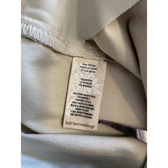 Soft Surroundings Super Stretch Pull-On Skinny Leg Pants Khaki Size Large - Picture 7 of 10